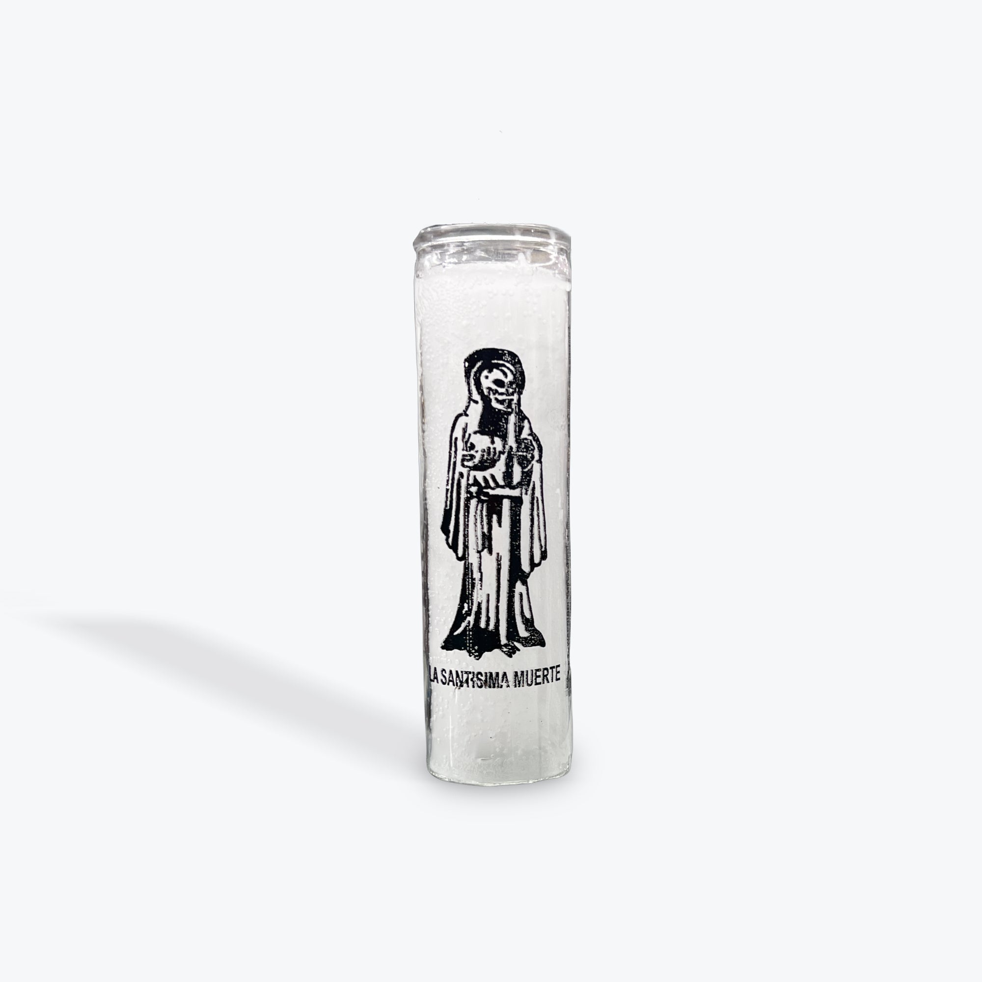 7 Day Glass Candle Santa Muerte White Veladora 7 Dias Santa